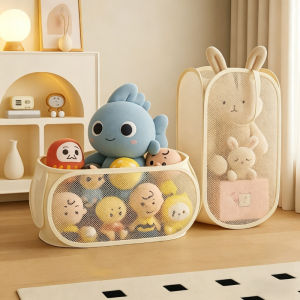 Large Capacity Storage Basket Folding Mesh Laundry Basket Dirty Clothes Storage Basket Toy Storage Box Clothing Sorting Basket