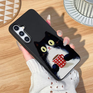 Cute Cat Lychee Phone Case For Samsung Galaxy S26 Ultra S23 S25 Ultra S24 FE A57 A56 A55 A37 A36 A54 A35 A34 Leather Cases Cover