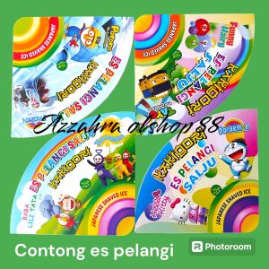 100pcs contong & mangkok /100pcs kertas es serut / contong es pelangi