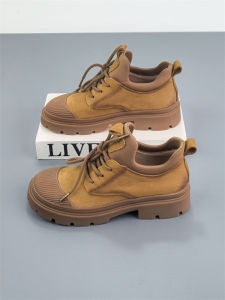 Genuine Leather Retro Low Top Martin Boots Womens Thick Bottom Short Boots Casual Soft Leather All-Match Autumn New Style