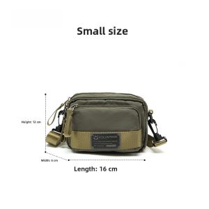 Volunteer | Mens Oxford Cloth Crossbody Bag Casual Single Shoulder Commuter Canvas Bag Large Capacity Youth Fashion Zipper Closure Solid Color