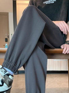 Loose Mens Casual Straight Leg Pants Spring Autumn New Style Versatile Sports Trousers High Waist Cotton Blend Breathable