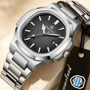 PAAZOMU Luxury Man Wristwatch Waterproof Luminous Chronograph Watch For Men Stainless Steel Mens Quartz Watches Reloj Hombre
