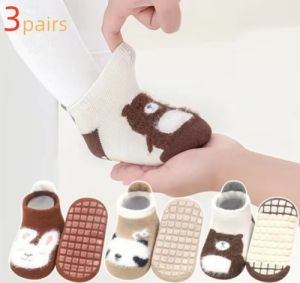 3Pairs/set Kids Girls Boys Socks Anti Slip Cotton Baby Socks for Girls Boys Casual Winter Thick Warm Toddler Childrens Sock New