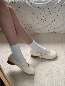 Versatile White Mary Jane Shoes for Women Low Cut Retro Style Single Shoes to Match Skirts Summer New Arrival Fashionable