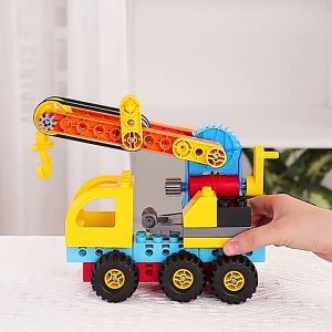 Childrens Transformable Building Blocks Car - DIY Assembly Engineering Vehicle Large Interlocking Gears Mechanical Building Blocks for Boys Aged 3-6 - Mainan Kereta - 儿童百变积木车手工DIY拼装工程车大颗粒齿轮机械积木3-6男孩玩具