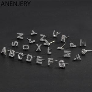 anenjery | ANENJERY Tiny Initial A-Z Letter Earrings Alphabet Stud Earrings For Women Fashion Everyday Jewelry Gifts S-E868