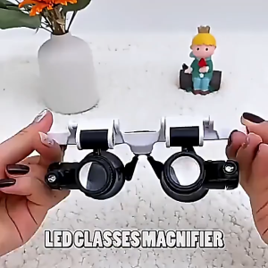 8X15X23X Telescope Magnifier Dual 2LED Head-Mounted Illuminating Microscope Headband Repair LED Lamp Light