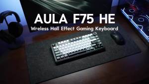 AULA | AULA F75 HE 75% Mechanical Keyboard Hall Effect Tri-mode 2.4G Bluetooth 5.3 Wired Hot Swap RGB 4000mAh Gaming 8K Polling Rate
