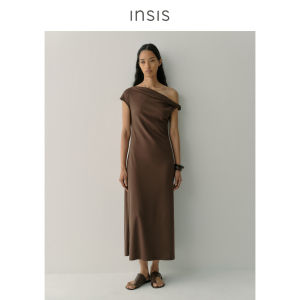 INSIS FEMME | Knitted Cotton Single Shoulder Waist Twisted Simple Artistic Dress