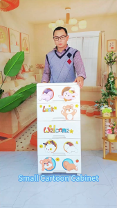 Baby Clothes Cabinet 37-65cm Cartoon Kids Storage Cabinet Large Plastic Drawer 3-6Layer Clothes Organizer Durabox