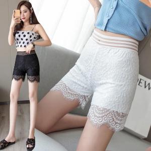 Korea 40-90kg Women Lace Shorts Casual Pants Plus Size Elastic Waist Summer Beach Short Trousers Black White