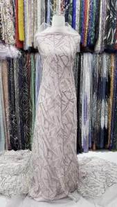 2026 African Lace Fabric Sequins Nigerian Mesh Lace Fabric Sequins 5 Yards High Quality For Party Wedding Dress