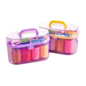 Sewing Box Set 10 Pieces Large Household Sewing Tools Storage Portable Sewing Bag