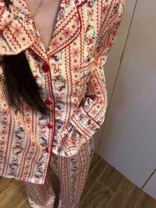 Kitty Cat New Years Cute Red Long Sleeve Long Pants Sleepwear Set for Women Spring Autumn Outfit Home Clothes Youth Size