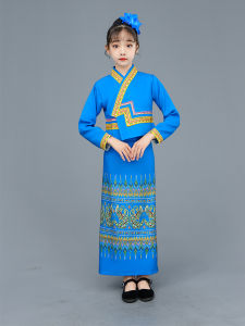 New Childrens Dai Ethnic Costume Yunnan Xishuangbanna Performance Water Splashing Festival Outfit Boys Girls Traditional Stage Wear