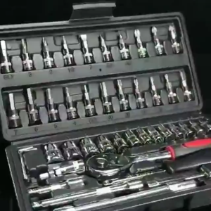 COD Shun Da Kunci Shock sok socket set lengkap 46 pcs motor mobil 1/4 Obeng Set Reparasi 46in1