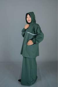 Jas hujan setelan rok bahan PVC premium 025 tebal elastis anti rembes