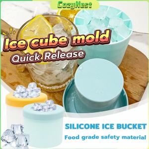 C.N. Silicone Ice Cube Mold Creative Round Ice Bucket Ice Maker Holds Up to 60 Ice Cubes