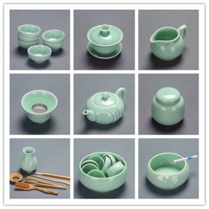 Celadon Kung Fu Tea Set Suit Single Product Master Cup Tea Cup Teapot Gaiwan Tea Wash Six Gentlemen Tea Tray Combination