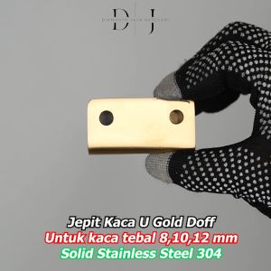 Jepit Kaca Ambalan U Gold Doff (Stainless Steel 304)