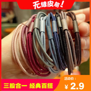 High Elasticity Durable Hair Ties for Women: Simple Three-In-One Black Hair Bands Stylish Hair Accessories Korean Fashion