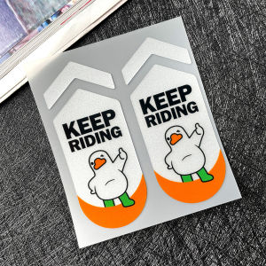 Pack of 2 Keep Riding Electric Bike Frame Reflective Stickers - Motorcycle and Bike Front Bar Decals Vivid Sunset and Mountain