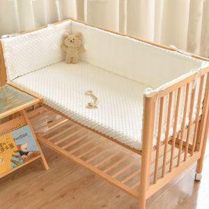 Solid Color Baby Crib Fence Cotton Bed Protection Railing Thicken Bumper Crib around Protector for Baby Room Decor