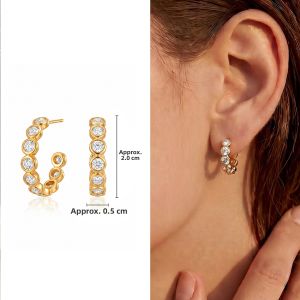 CAFFTI | Silver Rhinestone Zircon Bubble Earrings