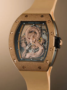 BONEST GATTI Men Lunar New Year Dragon Automatic Skeleton Watch Soaring Series Tonneau Carved Trendy Cool Birthday Gift