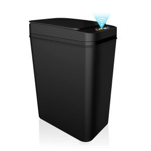 Bathroom Trash Can with Lid Touchless Automatic Garbage Can Slim Motion Sensor Smart Trash Bin for BedroomOfficeLiving Room