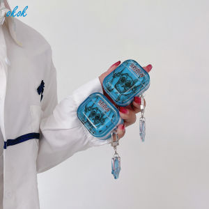 Okok Ốp AirPods khâu phác thảo trong mờ cho AirPods 1 2 3 Pro inpods I7 i12 Pro Phụ kiện tai nghe bluetooth không dây ốp cho tai nghe airpods hộp sạc Vỏ bảo vệ có mặt dây chuyền