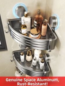 SHENFAN | Suction Cup Triangle Bathroom Storage Rack