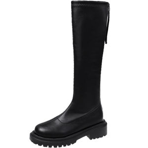 YX | Womens High-Heel Riding Boots Fashionable Spring-Autumn Single Boots Stylish Thick Sole Long Boots Slimming Short Boots