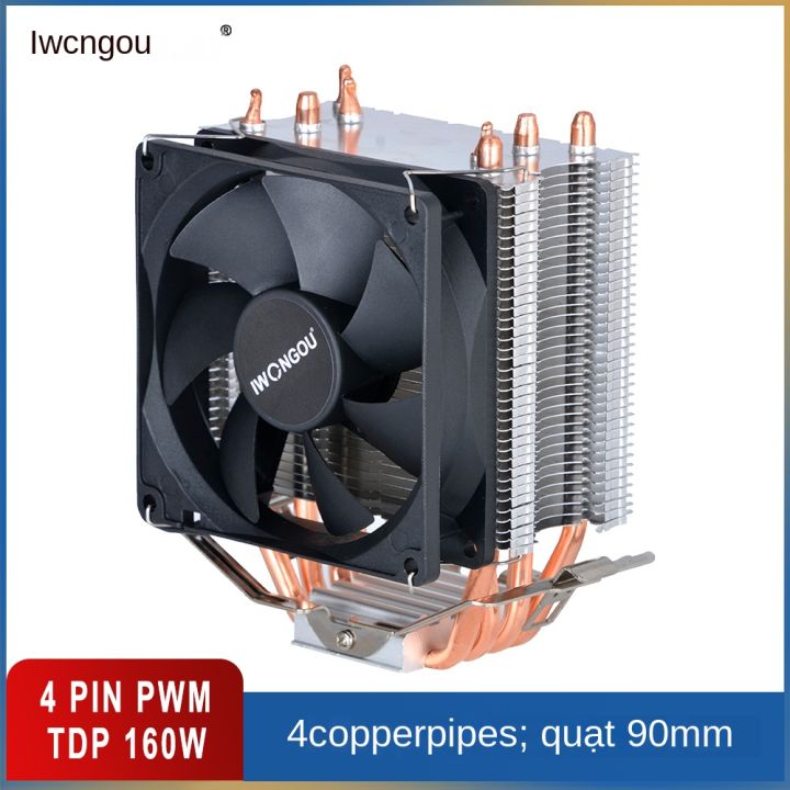 Air Cooler X99 4pin 90mm RGB Cooling Cpu Fan IWONGOU Cpu Cooler 4