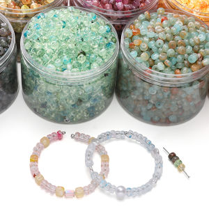 10g/70 cái/túi Acrylic Highlighter trong suốt hai màu oblate hạt màu tự làm đồ trang sức vòng tay tự Làm Vòng Cổ phụ kiện