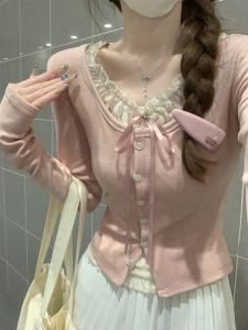 Áo Thun Dài Tay Ôm Vừa Vặn Pure Desire Dành Cho Nữ Mùa Thu Đông Phong Cách Hàn Quốc Thiết Kế Giả Hai Mảnh Nút Một Hàng