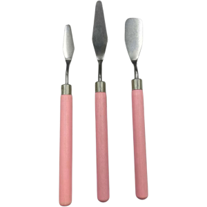 3Pcs Professional Palette Knife Set Stainless Steel Oil Acrylic Painting Tools Black Wood Handles 3 Blade Shapes