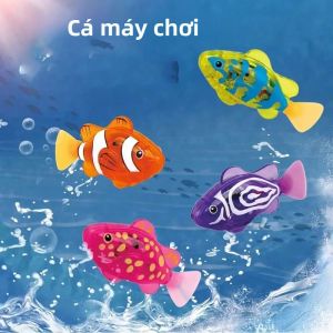 Đồ Chơi Cá Điện Tử Cho Bé Đèn LED Robot Bơi Thú Cưng Dưới Nước Dùng Được Cho Bể Bơi Bồn Tắm Chất Liệu Nhựa ABS Dành Cho Cả Bé Trai Và Bé Gái Vui Chơi Mùa Hè