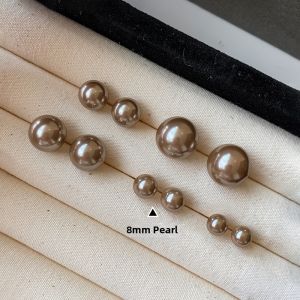 CAFFTI | Mocha Gold Brown Coffee Colored Vintage Grand Pearl Earrings