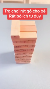 Bộ Rút Gỗ Thông Minh 54 Miếng Có Số & Xúc Xắc – Đồ Chơi Gỗ Trí Tuệ An Toàn Cho Bé Và Cả Gia Đình