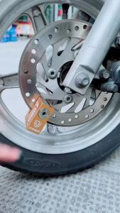 Ổ khóa đĩa xe máy ZORO titaniummẫu mớiloại nhẹchìa trònchất liệu chống gỉchống nướcmàu cam