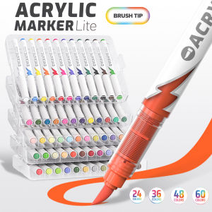 Acrylic Markers SetBrush Tip Acrylic Painter Marker for Coloring Glass Ceramic Canvas Stone DIY Crafts Making Art Supplies