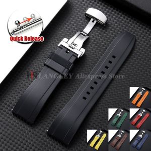 Quick Release Rubber Watch Strap for Omega Replace Bracelet for Tissot for Citizen for Seiko 18mm 20mm 22mm 24mm Silicone Bands