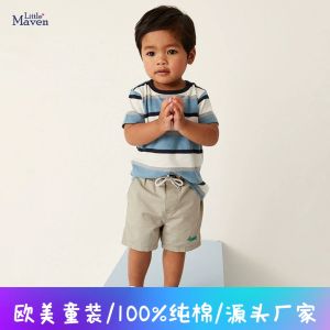 Little Maven Boys Cotton Shorts Breathable Sports Pants Cartoon Design Summer Wear Low Waist Pure Cotton Childrens Trousers