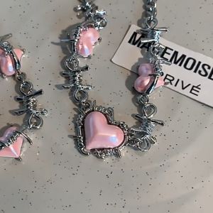 Nicedays🍒​​​​​​​ Kalung Hati Cinta Gadis Pedas Y2k Rantai Tulang Selangka Desain Hip Hop