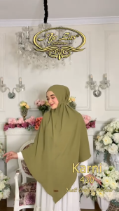 BISA COD! Hijab Instan Syari Non Pet Pake Tali Kode KARNI Bahan Kringkel Premium By Ory AjeZas Colle