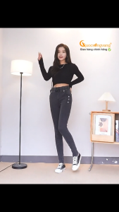 Quần jean nữ lưng cao lưng thun dáng ôm có big size Queenbe GLQ162 Jean cotton co giãn 2 chiều bền màu M-4XL