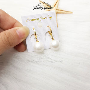 Hoa Tai Nữ Titan Xi Mạ Vàng Khuyên Tai Dáng Dài Đính Hạt Châu Phong Cách Hàn Quốc B15V4 | Jewelry Queenn