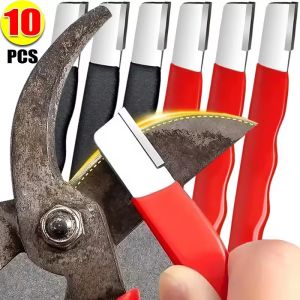 10/2Pcs Portable Handheld Sharpener / Non-Slip Sharpening Stone / Multi-purpose Mini Blade Sharpener / for Grass Cutter Knives Pruning Shears Axes Scissors